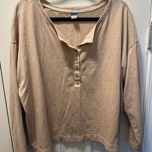 Tan Henley Top - Tshirt - Old Navy